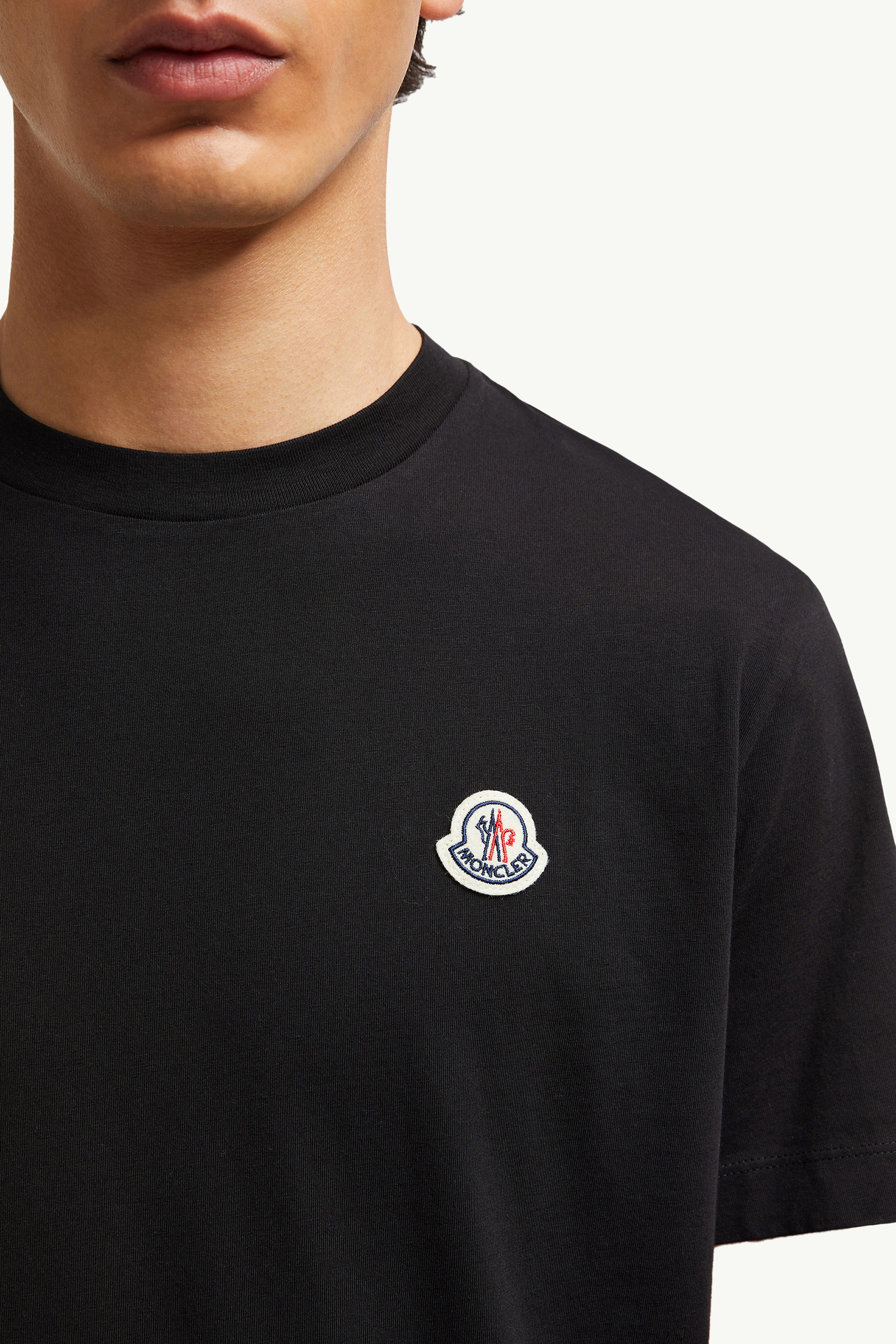Logo Patch Cotton T-Shirt (Pack of Three) Men Black Moncler 6